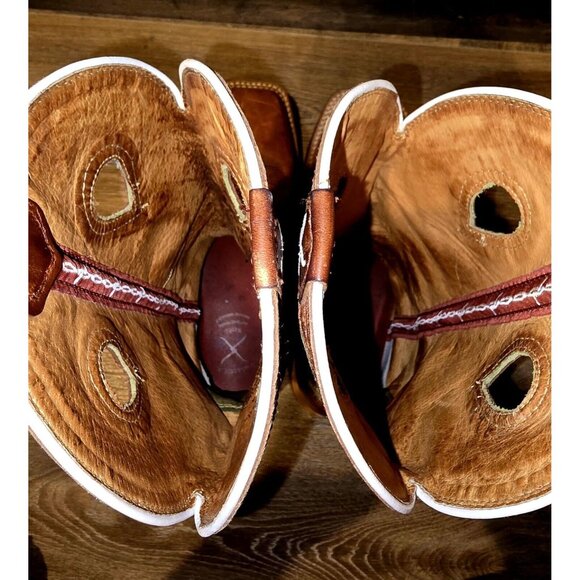 Twisted X RARE Peanut Leather Foot/Olive Stock (Men Sz 9D/10.5 Woman) - Picture 11 of 11